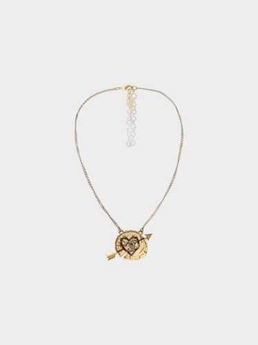 Chanel 2019 Gold Crystal CC Heart and Arrow Chain 
