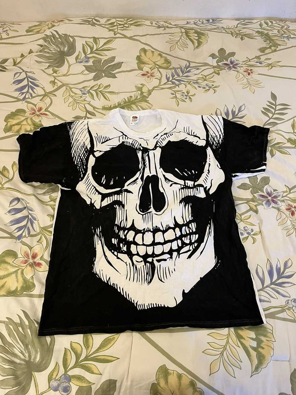 Streetwear × Vintage Y2K Big print skull shirt - image 1