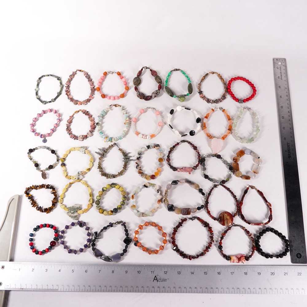 Other 35 Crystal Bead Beaded Gemstone Bracelets B… - image 6
