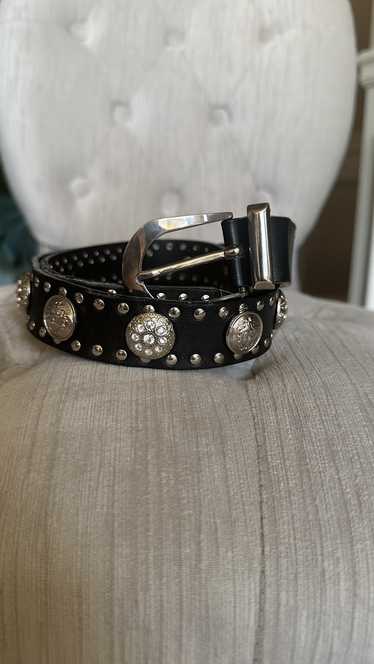 Versace Studded Medusa Heritage Leather Belt