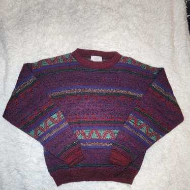 Mens Vintage Pattern Crewneck Sweater - image 1