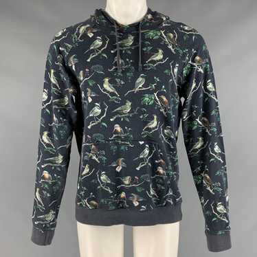 AMI Navy Print Cotton Hooded Sweatshirt - image 1