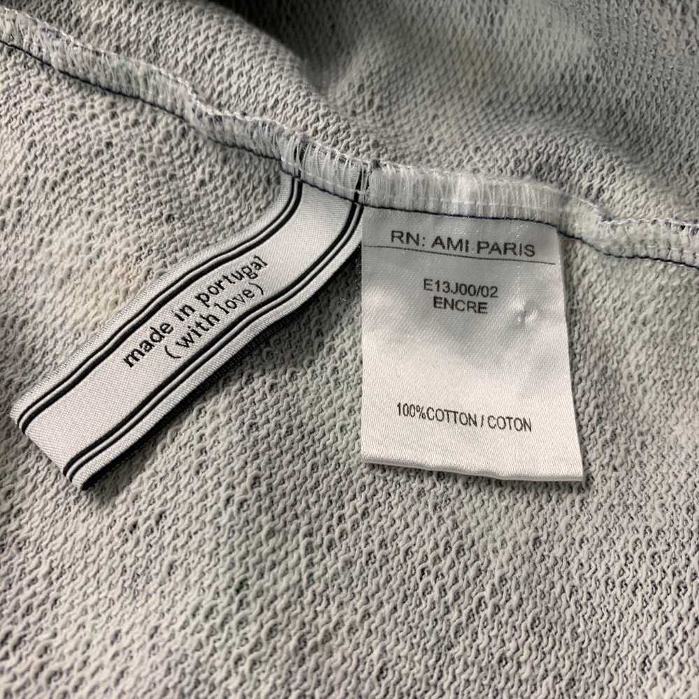 AMI Navy Print Cotton Hooded Sweatshirt - image 6