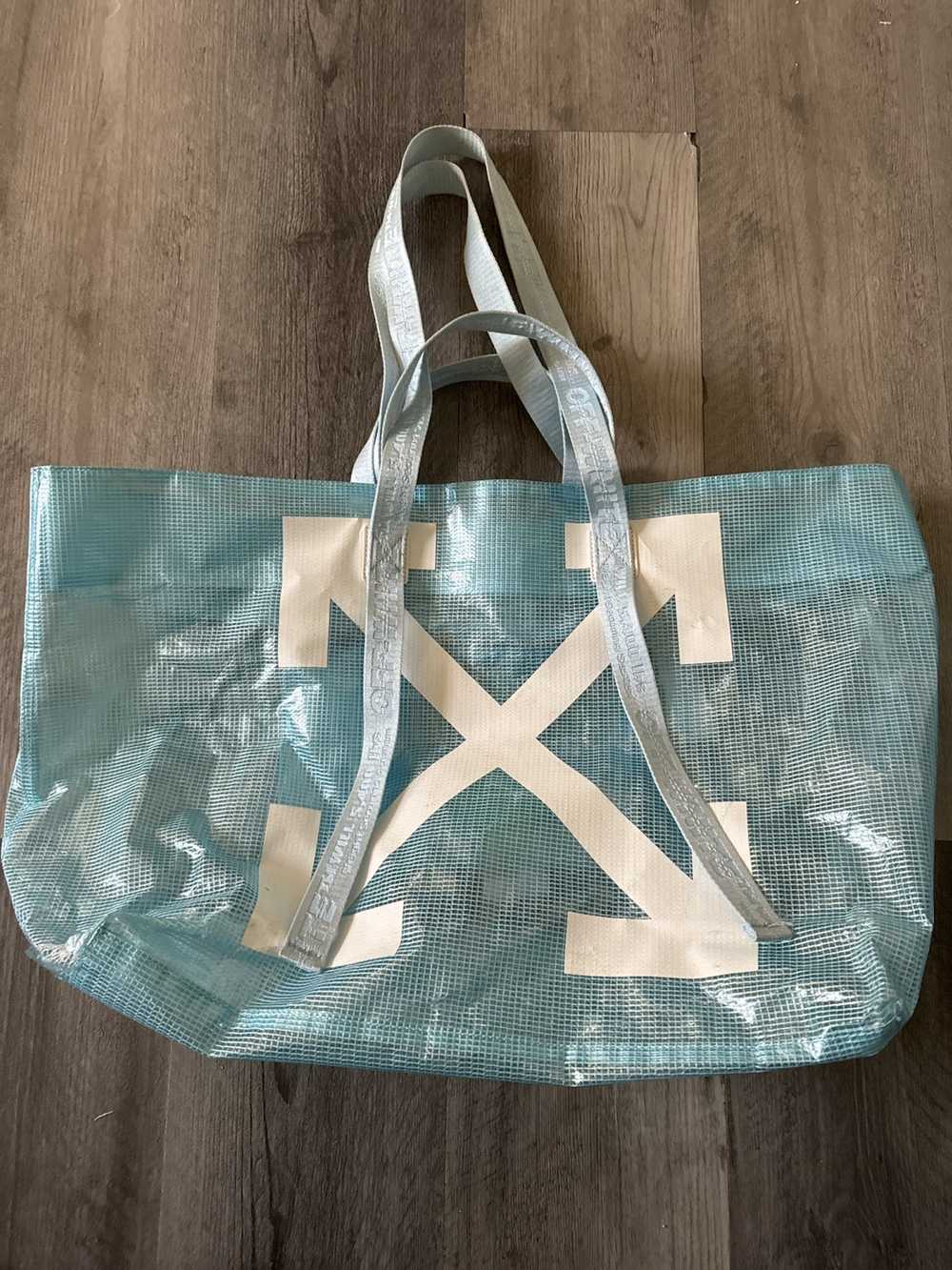 Off-White Off white blue vinyl tote bag - image 1