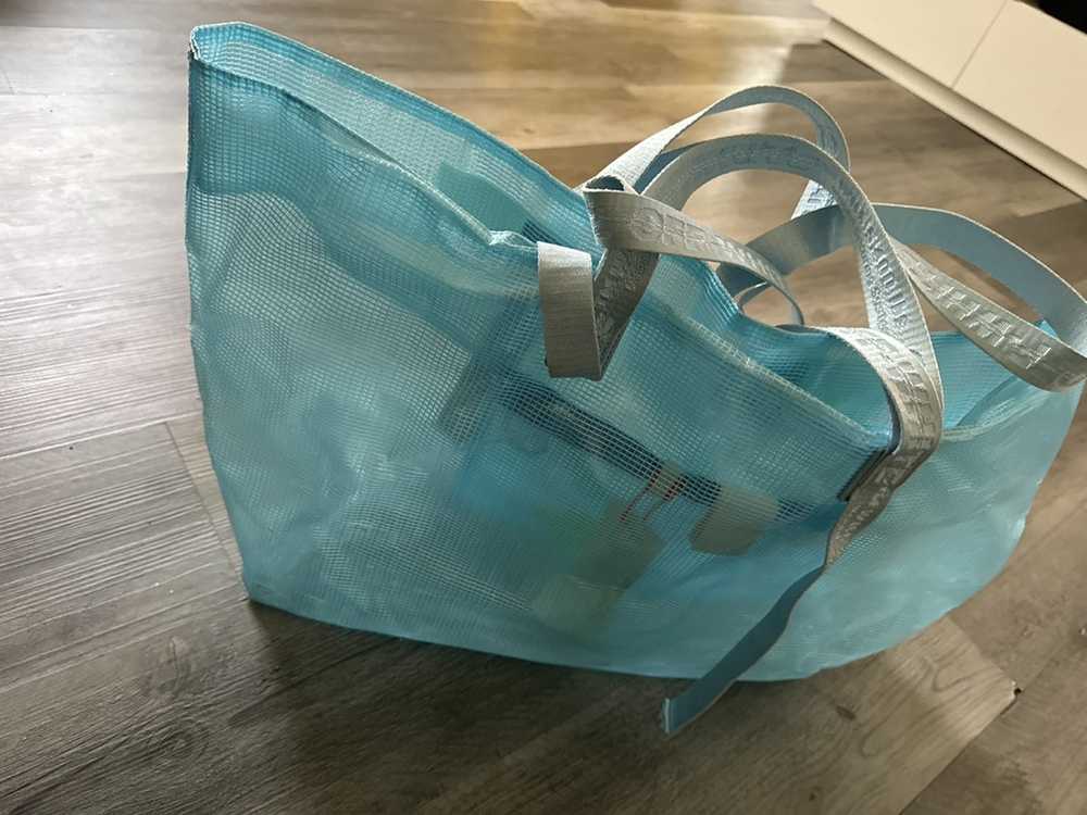 Off-White Off white blue vinyl tote bag - image 5