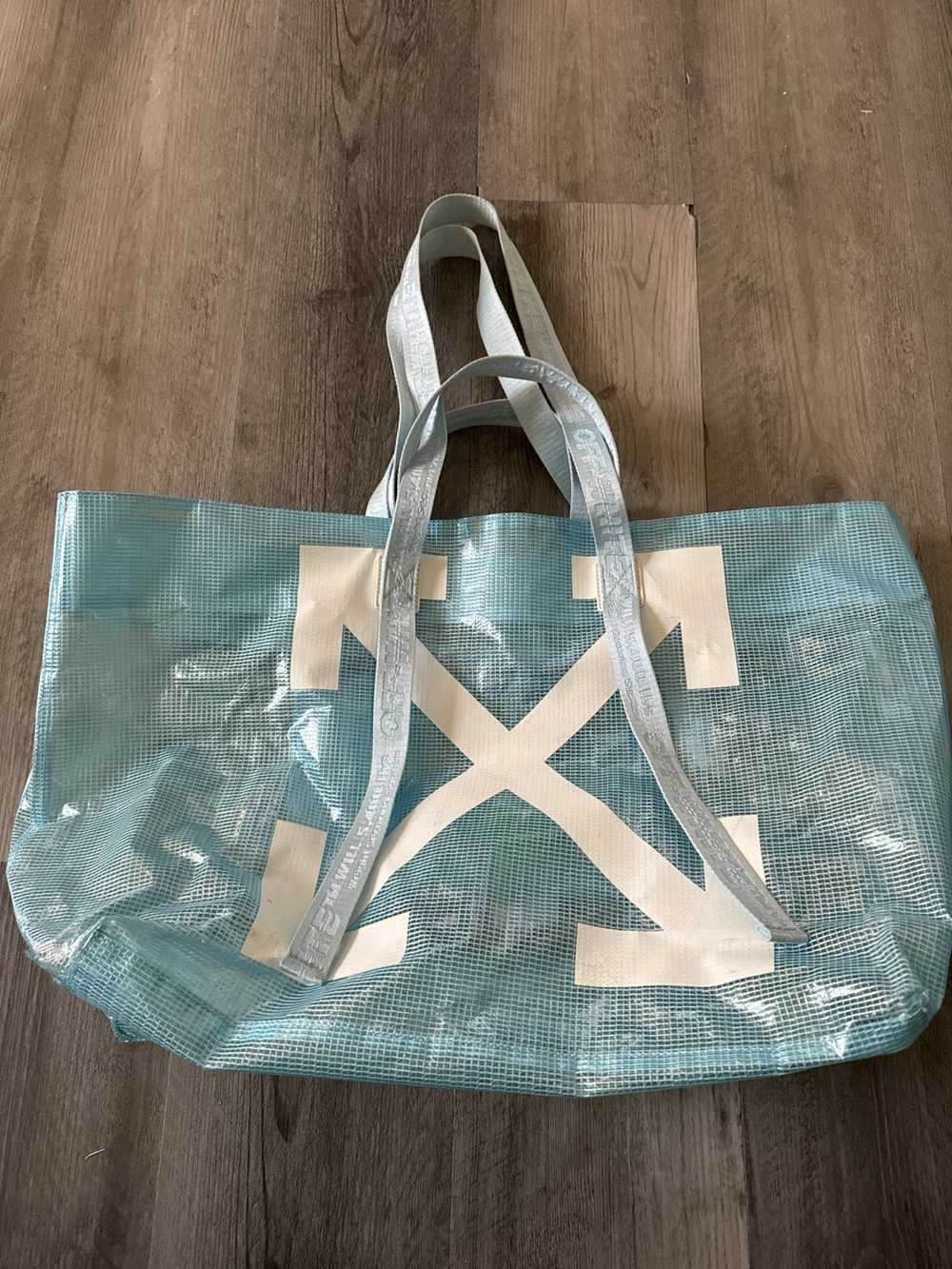 Off-White Off white blue vinyl tote bag - image 6