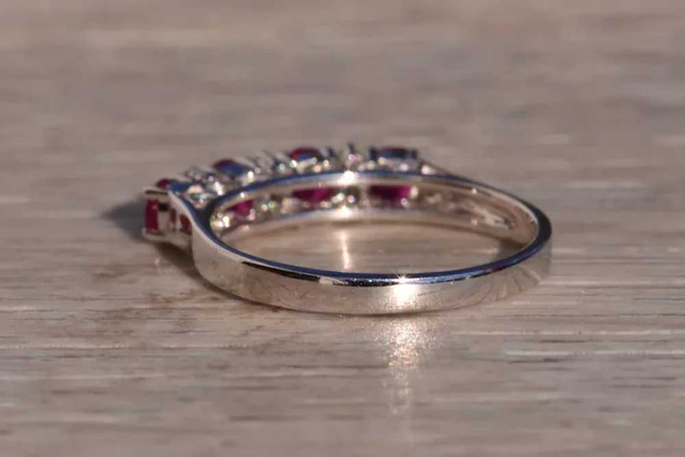 Natural Ruby and Diamond Band in White Gold - image 3