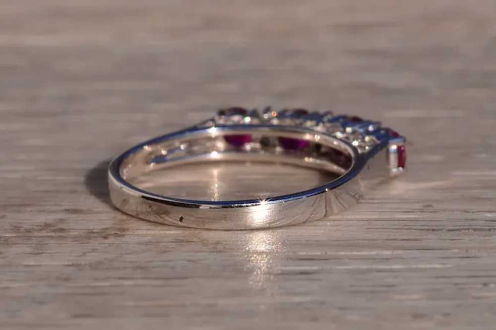 Natural Ruby and Diamond Band in White Gold - image 4