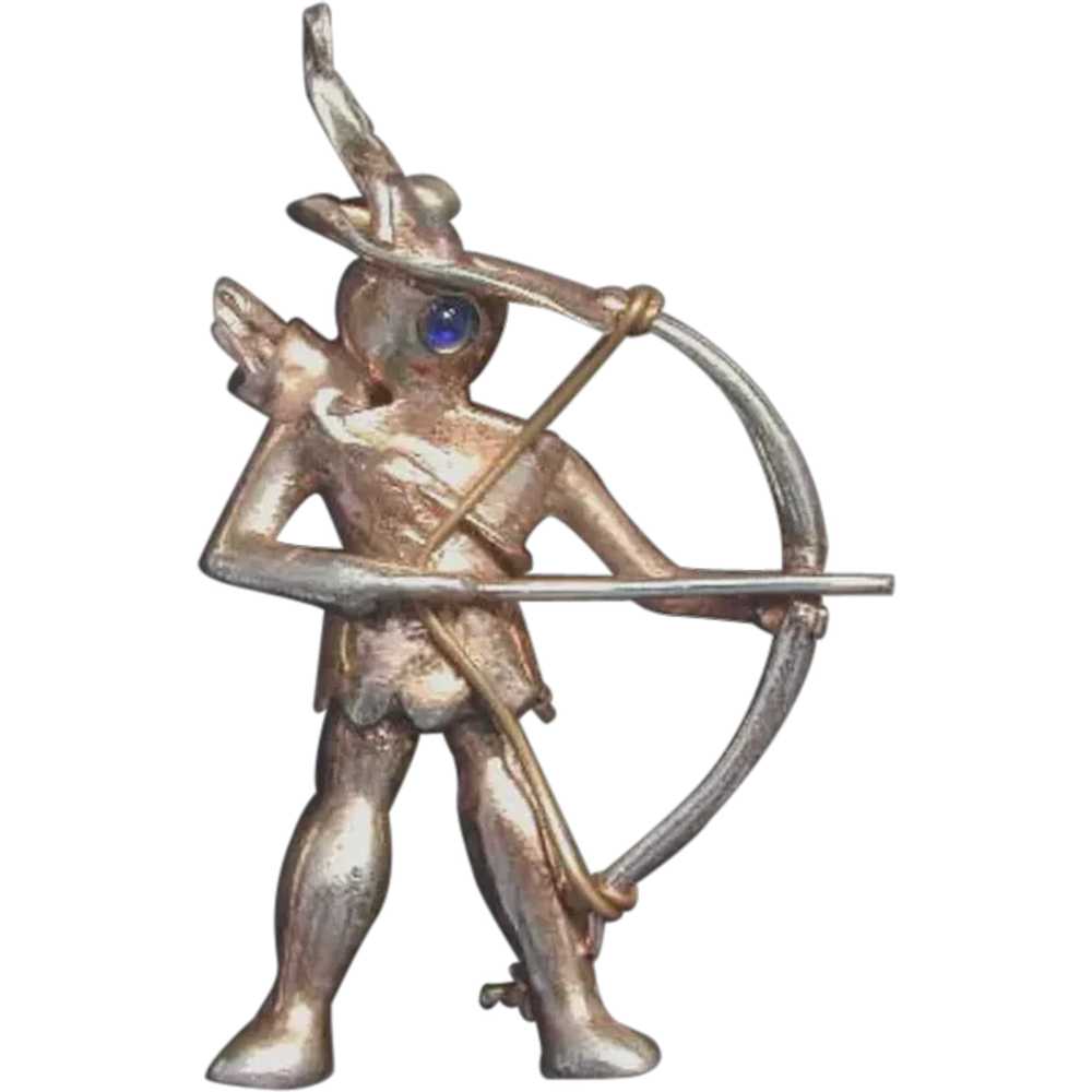 Vintage Sterling Silver WILLIAM TELL Archer Pin - image 1