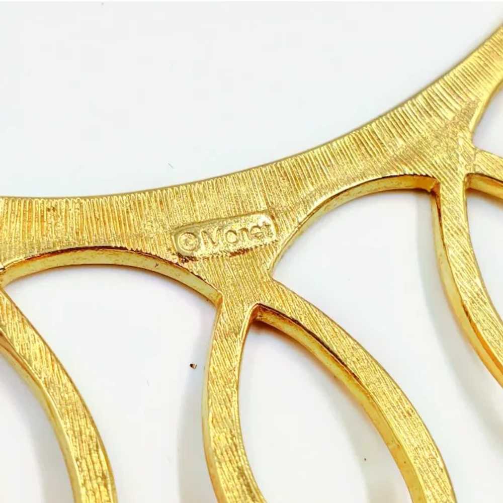 Signed MONET Egyptian Revival Rigid Loop Collar N… - image 5