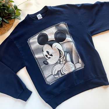 日本製 90s Velva トップス M表記 杢ブラウン Mickey スウェット