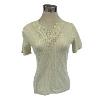 Keneth Knits Vintage 70s Ivory Top (4547) - image 1