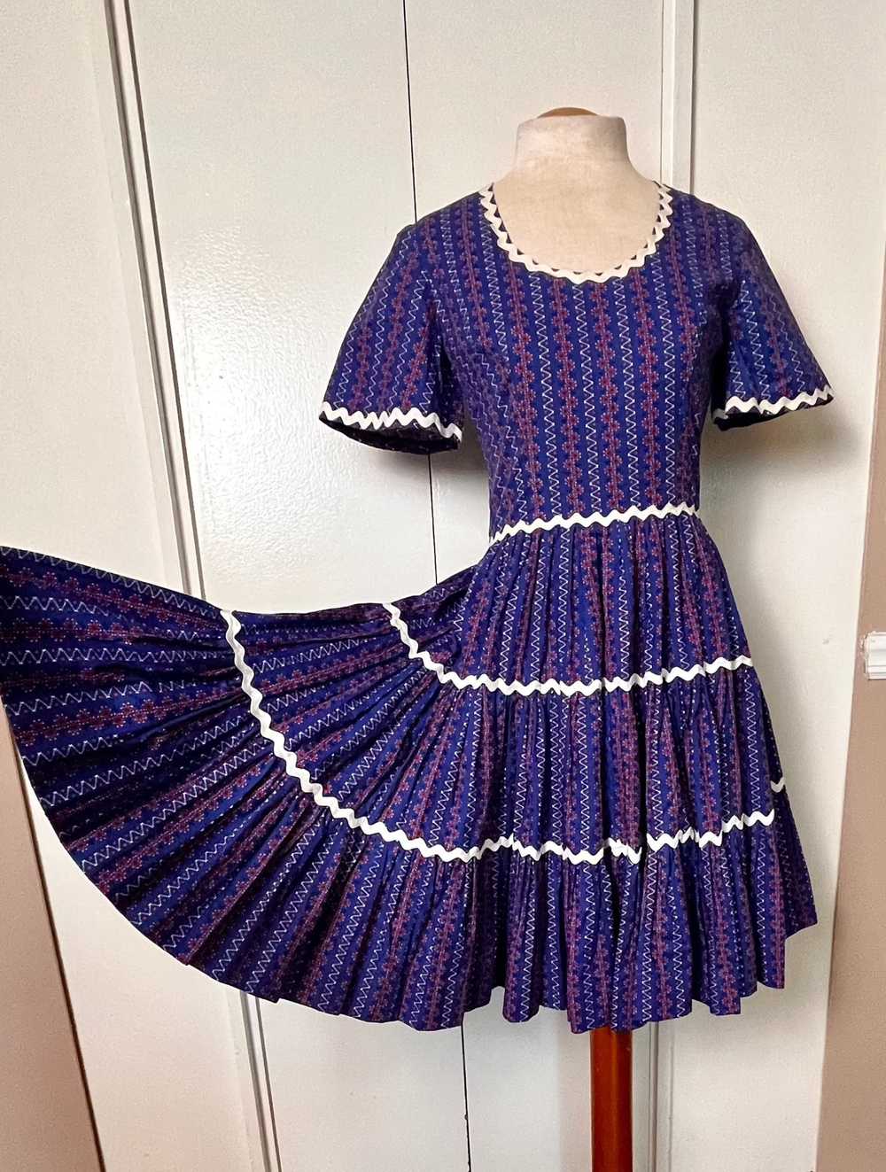 Vintage 1980's "Home-sewn" Square Dancing Dress i… - image 4