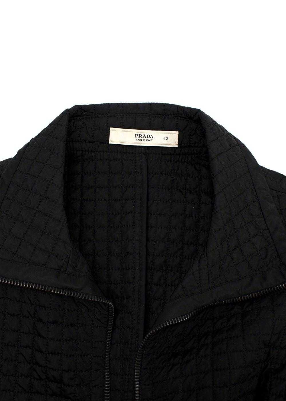 Managed by hewi Prada Black Quilted Nylon Belted … - image 3