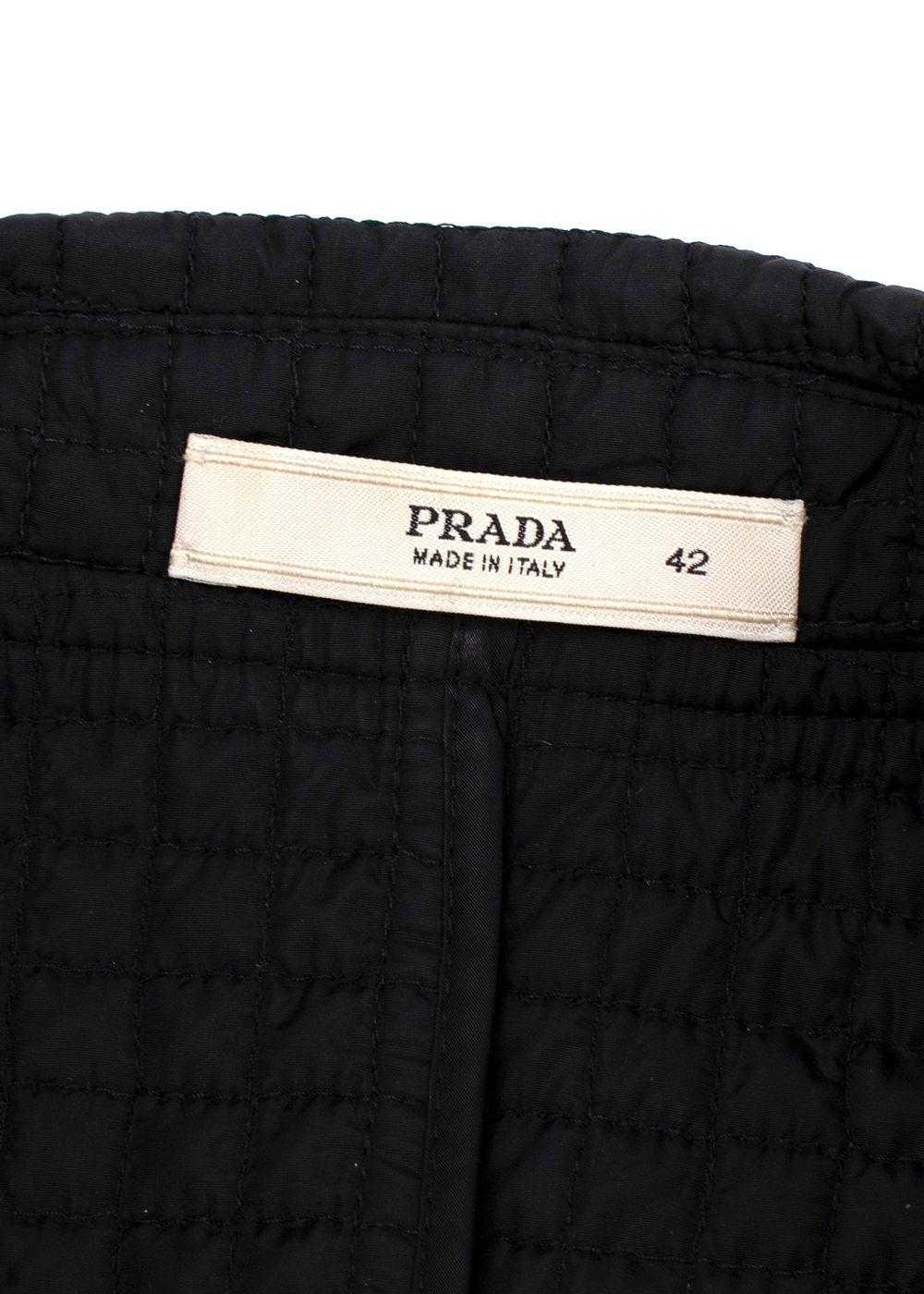 Managed by hewi Prada Black Quilted Nylon Belted … - image 4