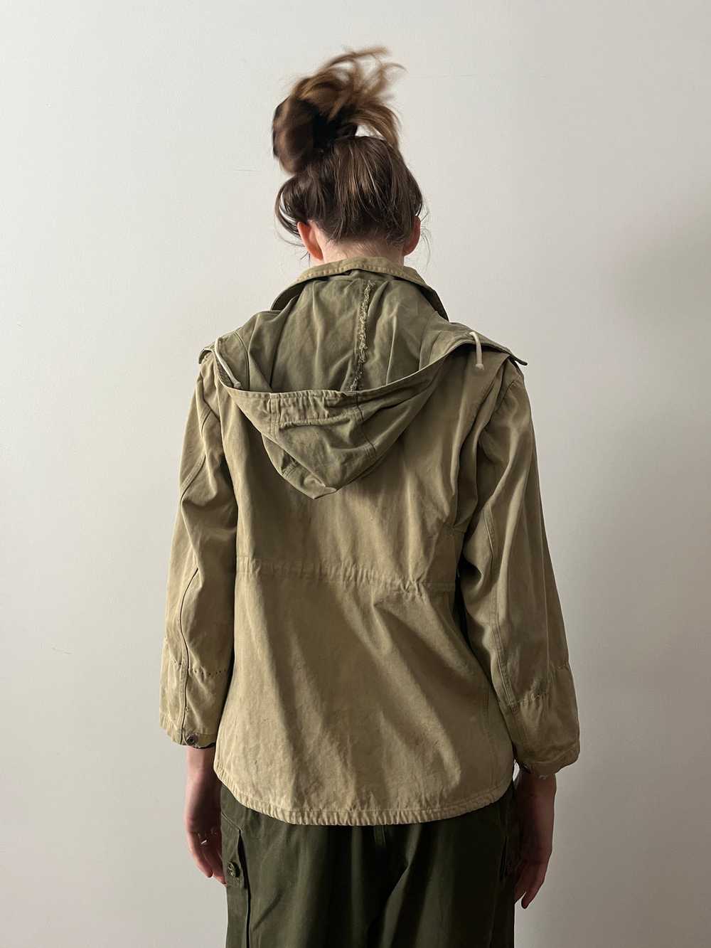 60s Japanese Cropped Canvas Rain Jacket Parka - image 5