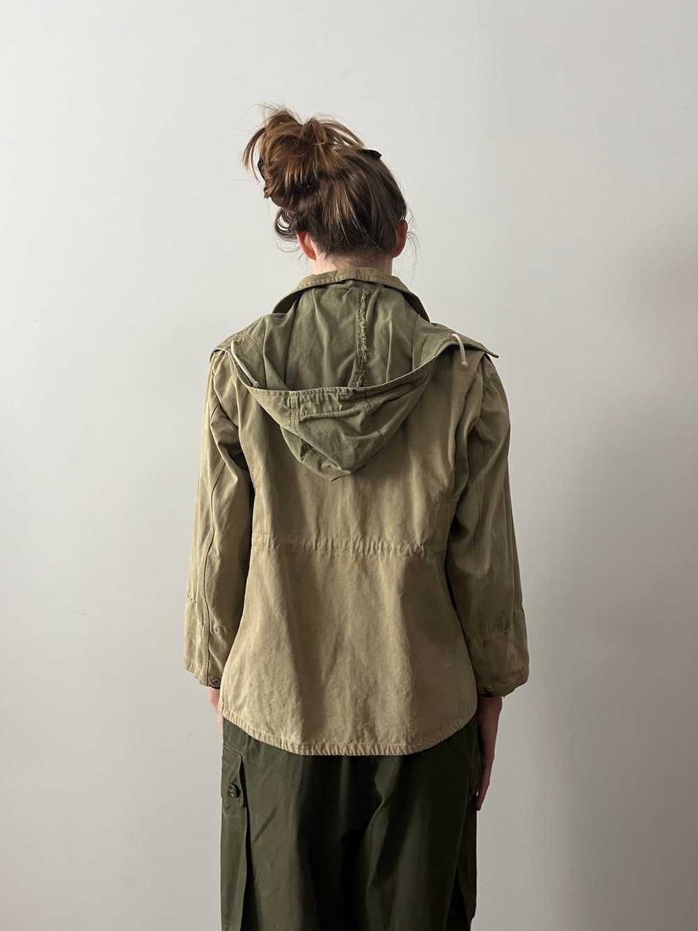 60s Japanese Cropped Canvas Rain Jacket Parka - image 7