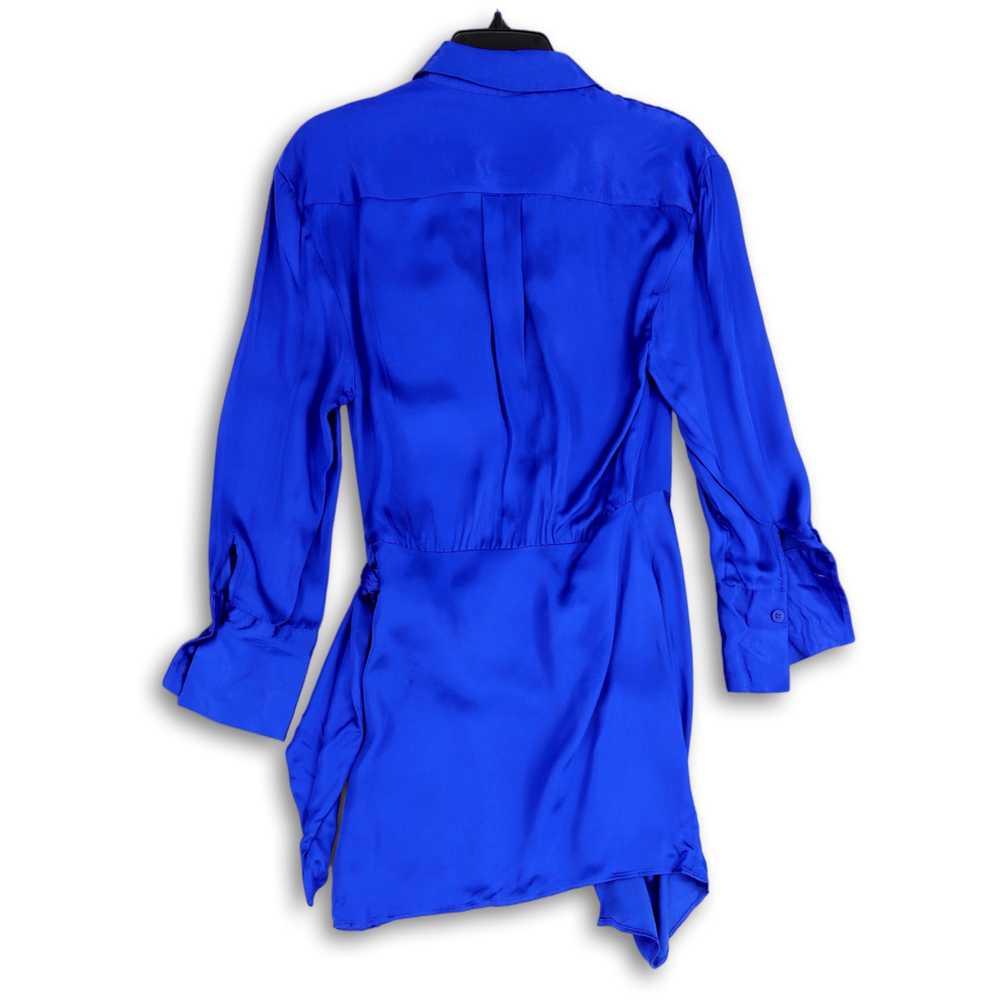 Zara NWT Womens Blue Surplice Neck Long Sleeve Po… - image 2