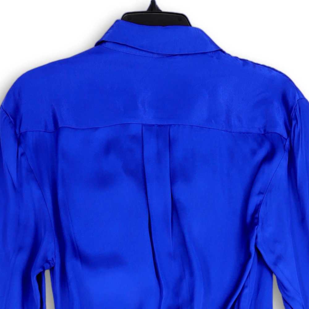 Zara NWT Womens Blue Surplice Neck Long Sleeve Po… - image 4