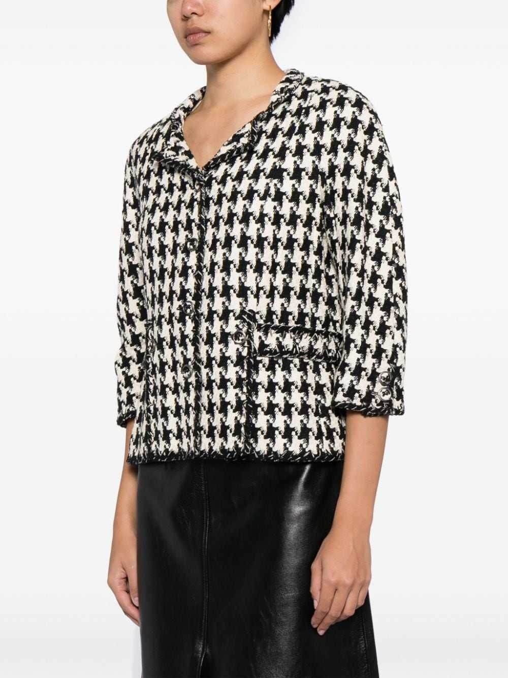 CHANEL Pre-Owned 2008 houndstooth-pattern single-… - image 3