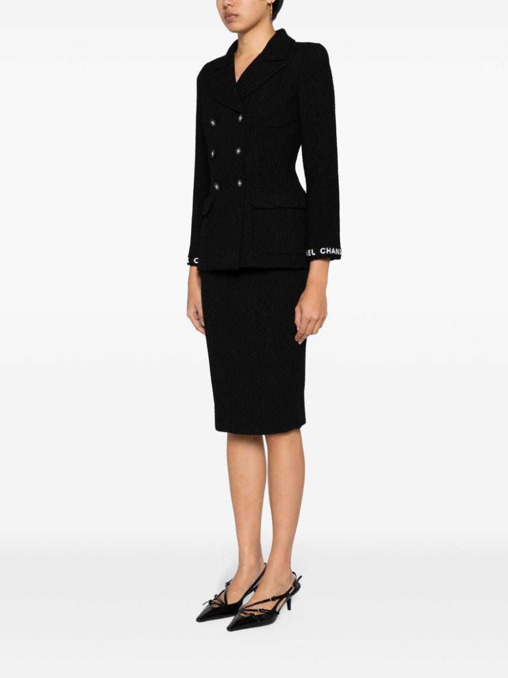 CHANEL Pre-Owned 1995 tweed skirt suit - Black - image 3