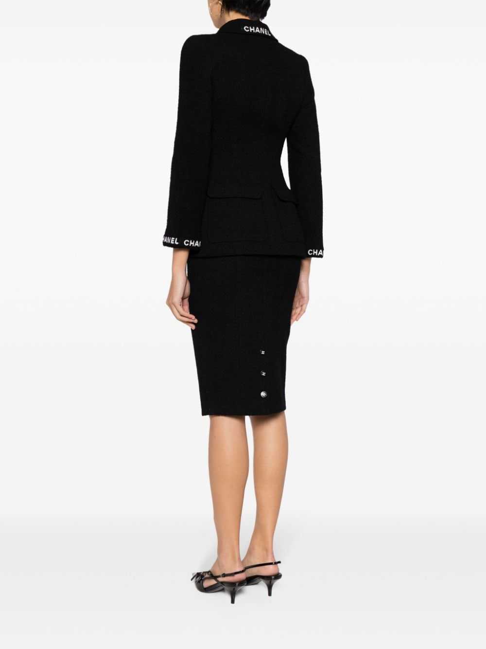 CHANEL Pre-Owned 1995 tweed skirt suit - Black - image 4
