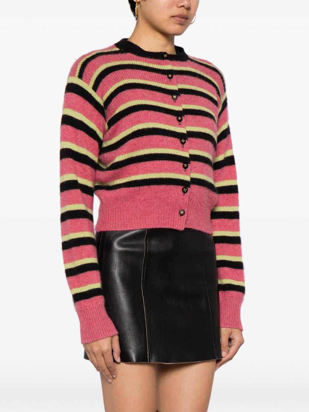 CHANEL Pre-Owned 1996 striped cashmere cardigan s… - image 3