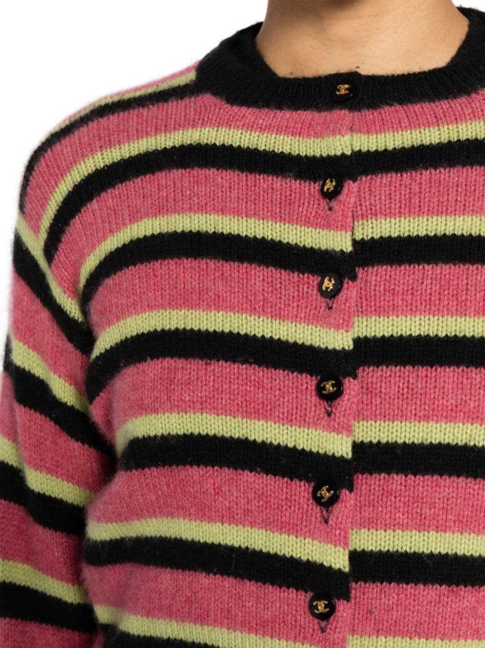CHANEL Pre-Owned 1996 striped cashmere cardigan s… - image 5