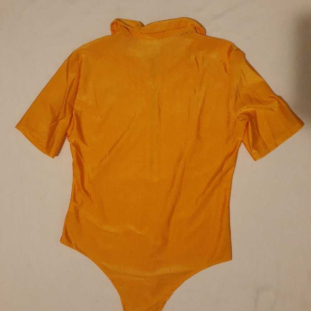 Bright Yellow Orange Ring Zip Bodysuit - image 10