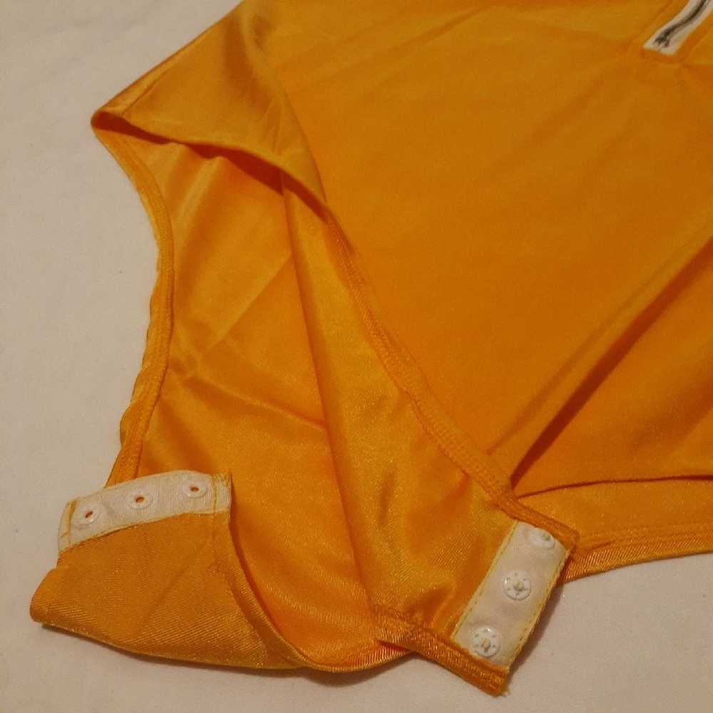 Bright Yellow Orange Ring Zip Bodysuit - image 7