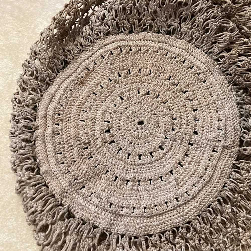 Antique Early 1900s Crocheted Drawstring Handbag … - image 3