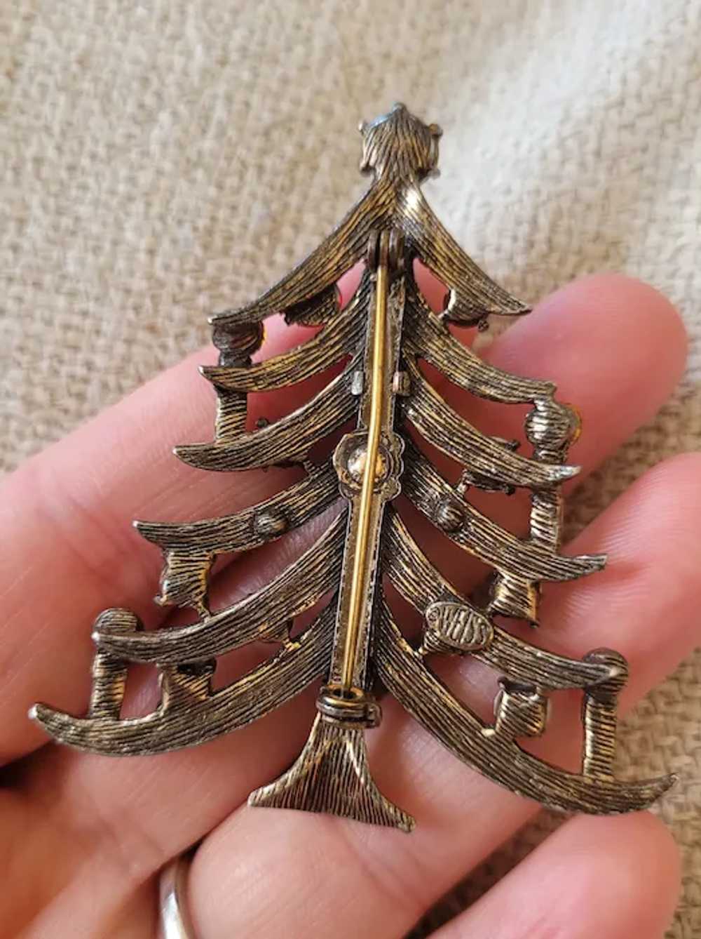 Weiss Christmas Tree 4 Enamel Candle Rhinestone B… - image 8