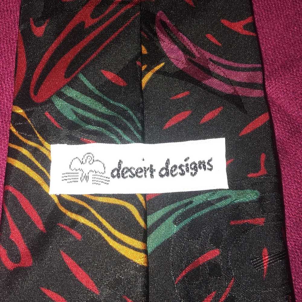 Desert Designs Retro Abstract 100% Silk Jimmy Pik… - image 3