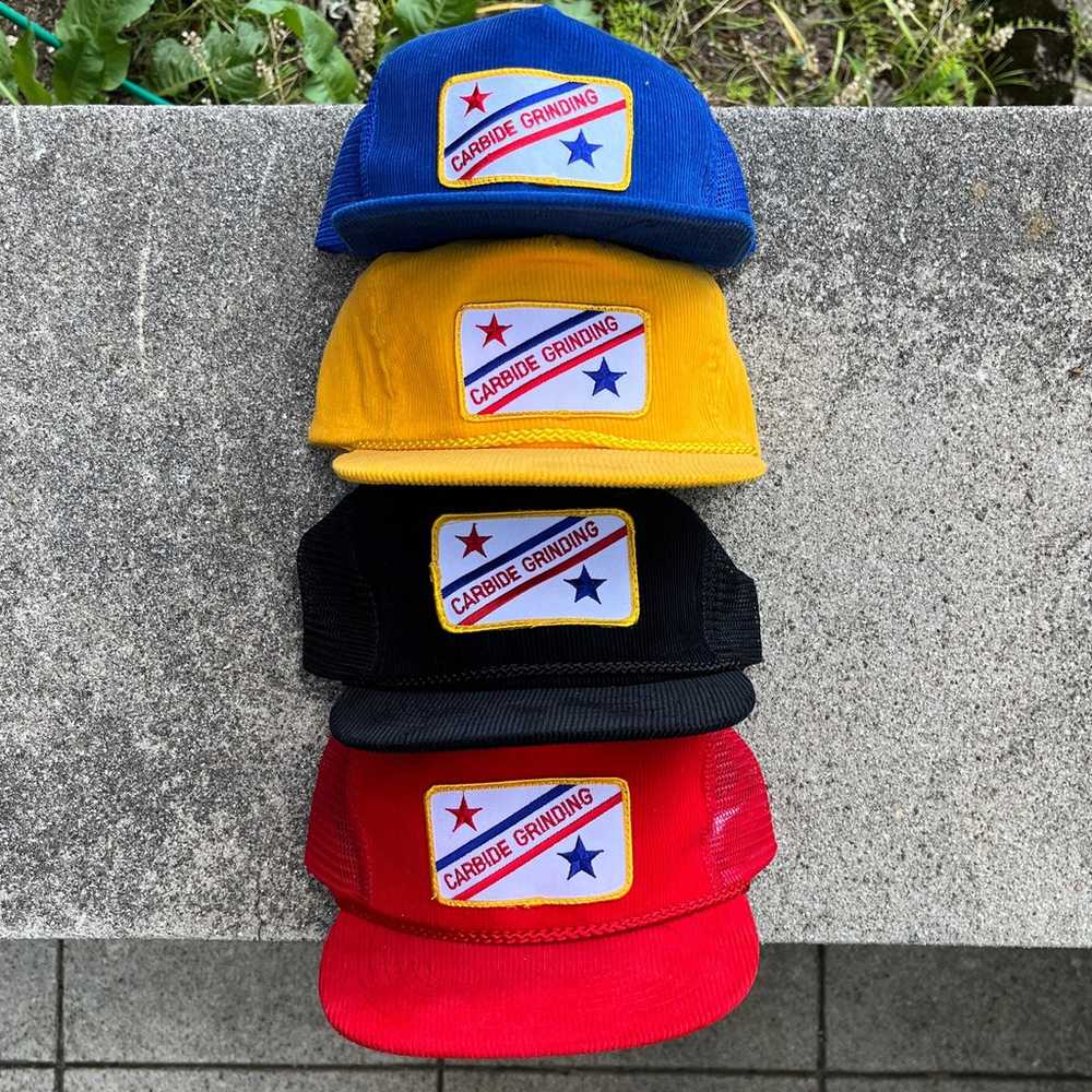 Vintage Carbide Grinding Corduroy Snapback Hats - image 1