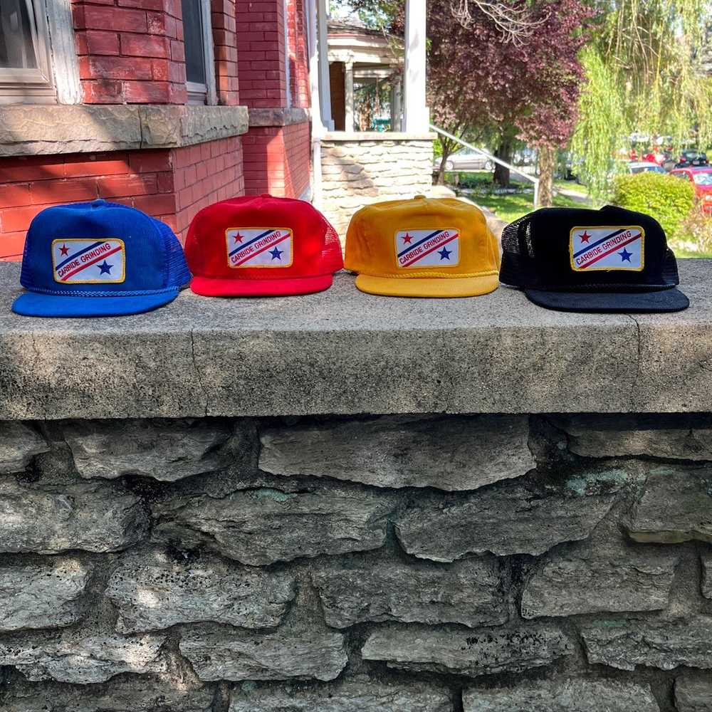 Vintage Carbide Grinding Corduroy Snapback Hats - image 2