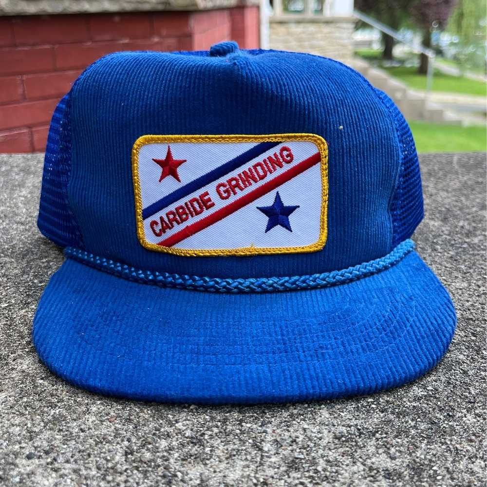 Vintage Carbide Grinding Corduroy Snapback Hats - image 9