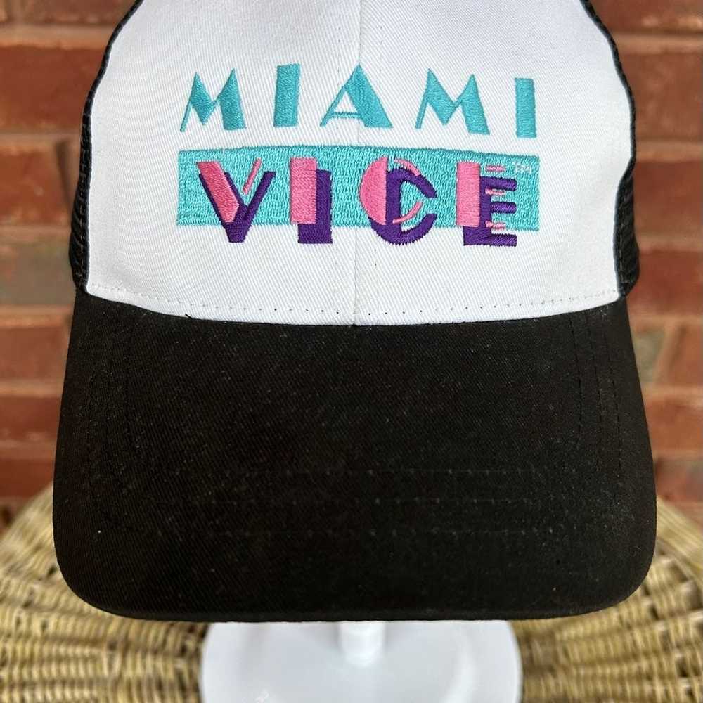 NEW Vintage MIami VIce Truckers Hat Cap Black Whi… - image 1