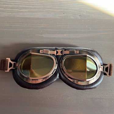 Vintage Pilot Leather Goggles - image 1