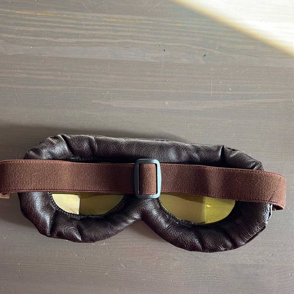 Vintage Pilot Leather Goggles - image 2