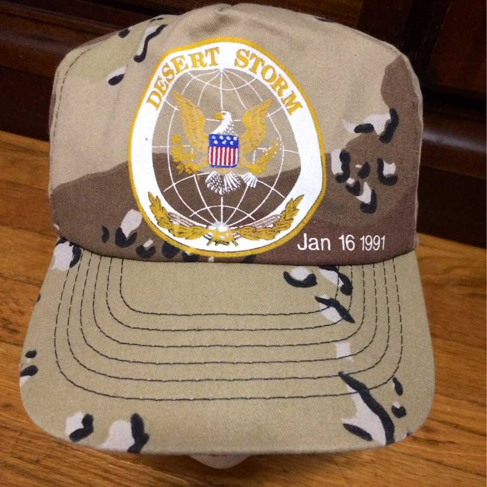 vintage camo desert storm hat OSFA - image 1