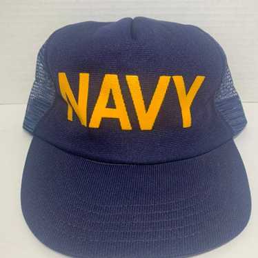 Hat Vintage United States Navy Mesh Trucker Hat S… - image 1