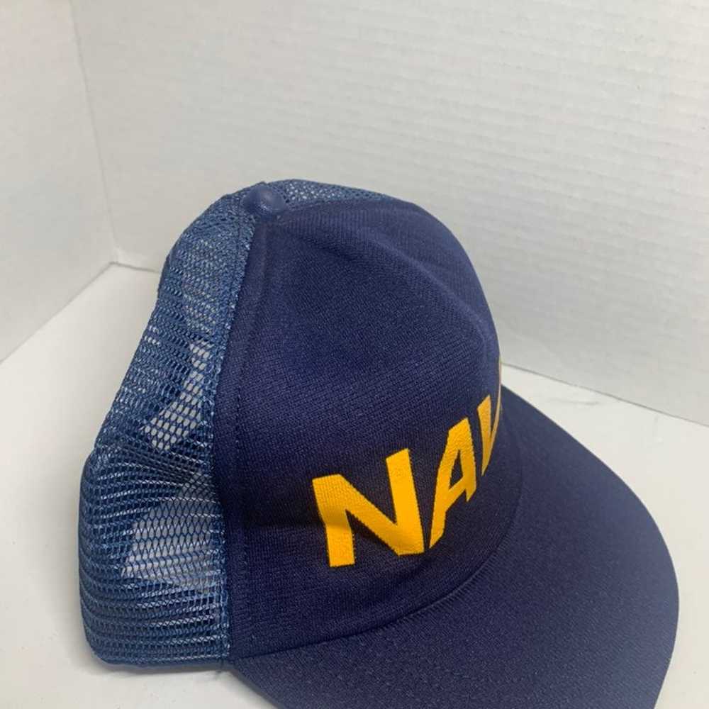Hat Vintage United States Navy Mesh Trucker Hat S… - image 7