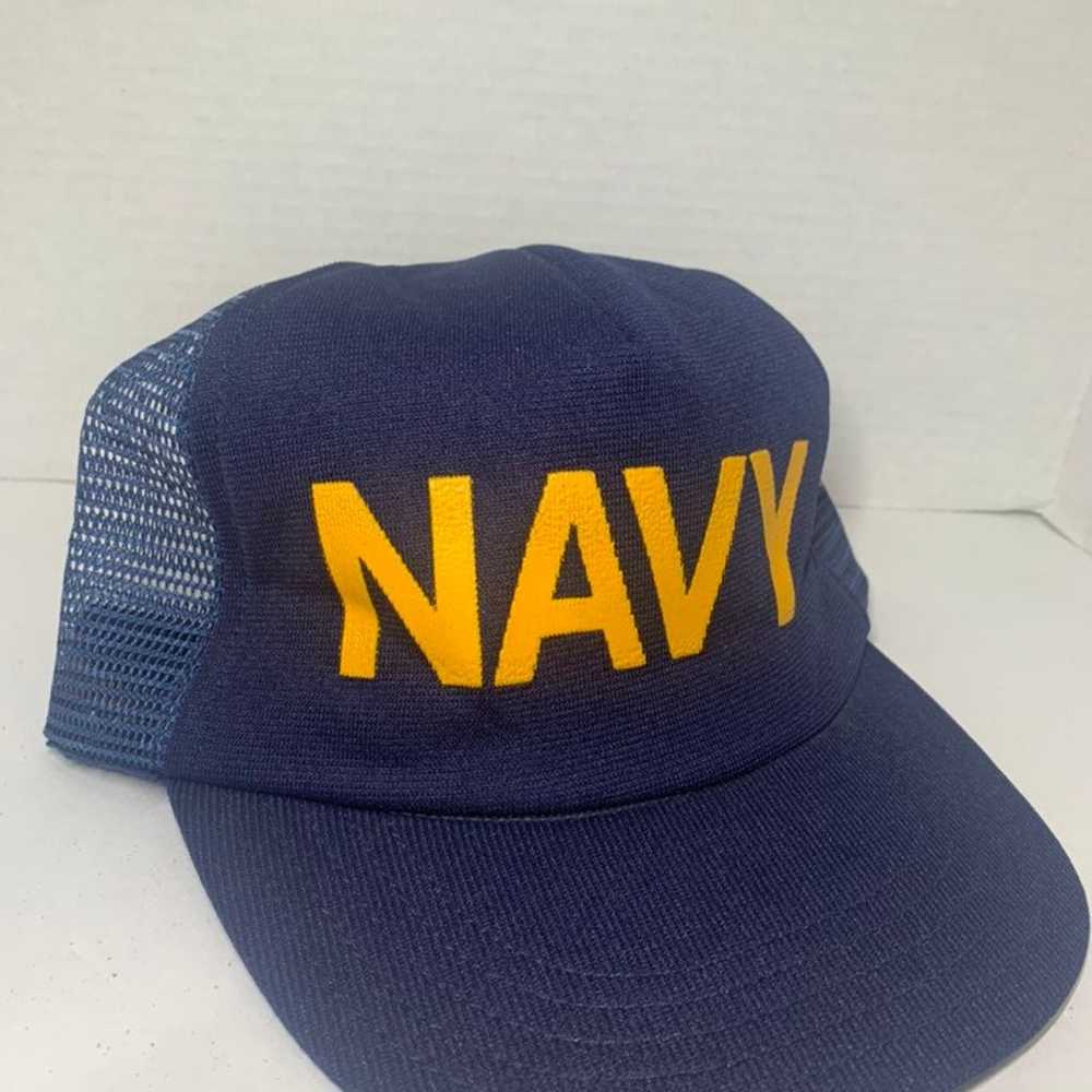 Hat Vintage United States Navy Mesh Trucker Hat S… - image 8