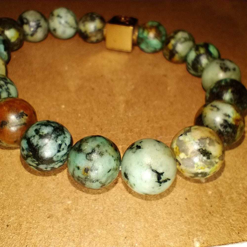 Tahitian Turquoise Bead Bracelet - image 3