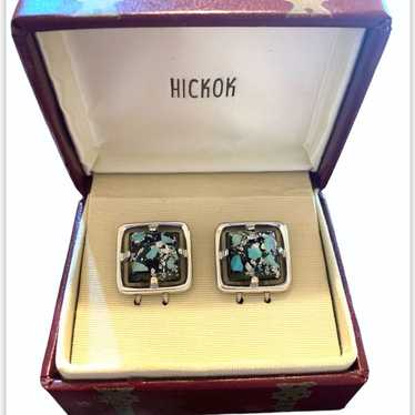 Hickok Turquoise Chip Confetti Cufflinks