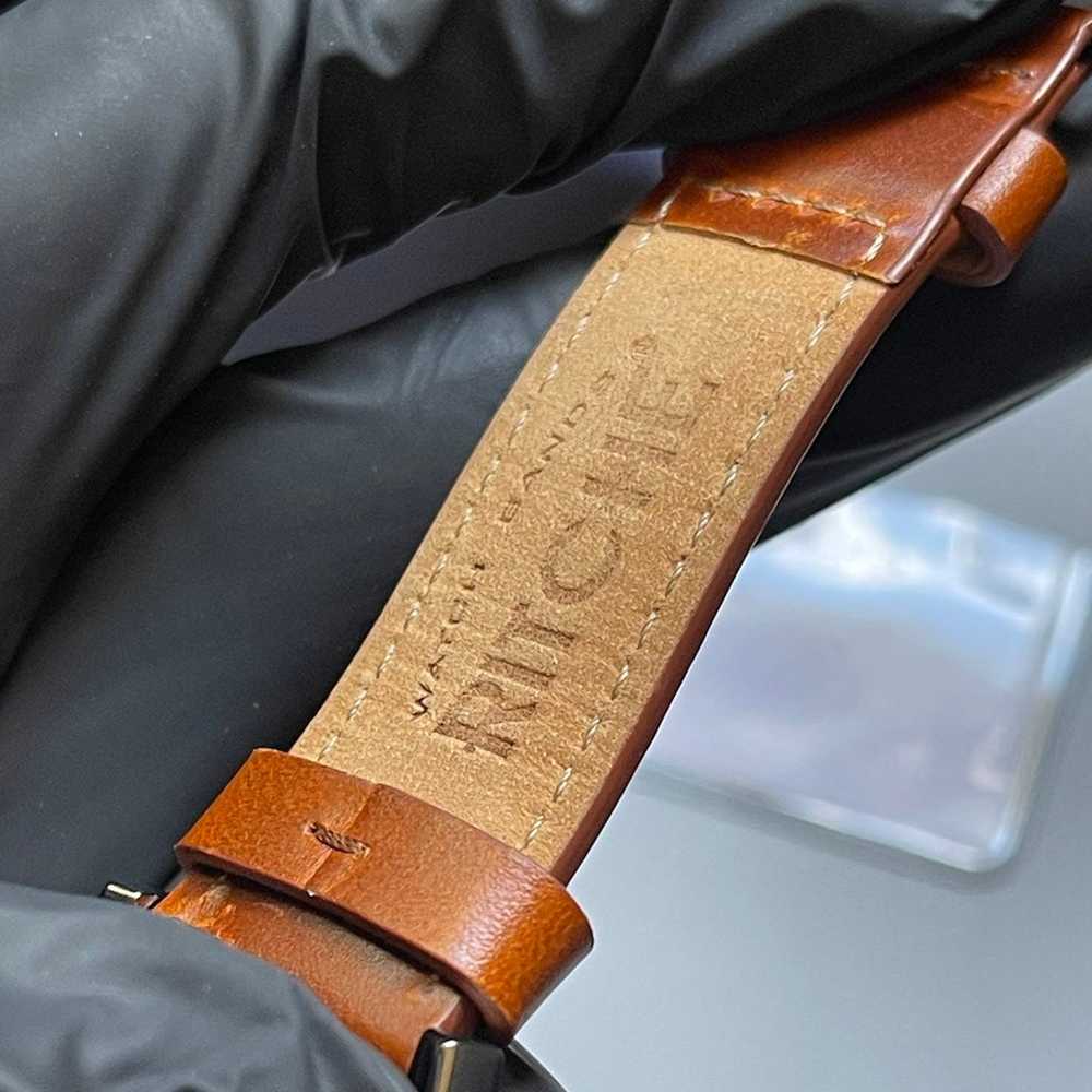 Movado Museum Gunmetal Black Dial & Brown Leather… - image 10