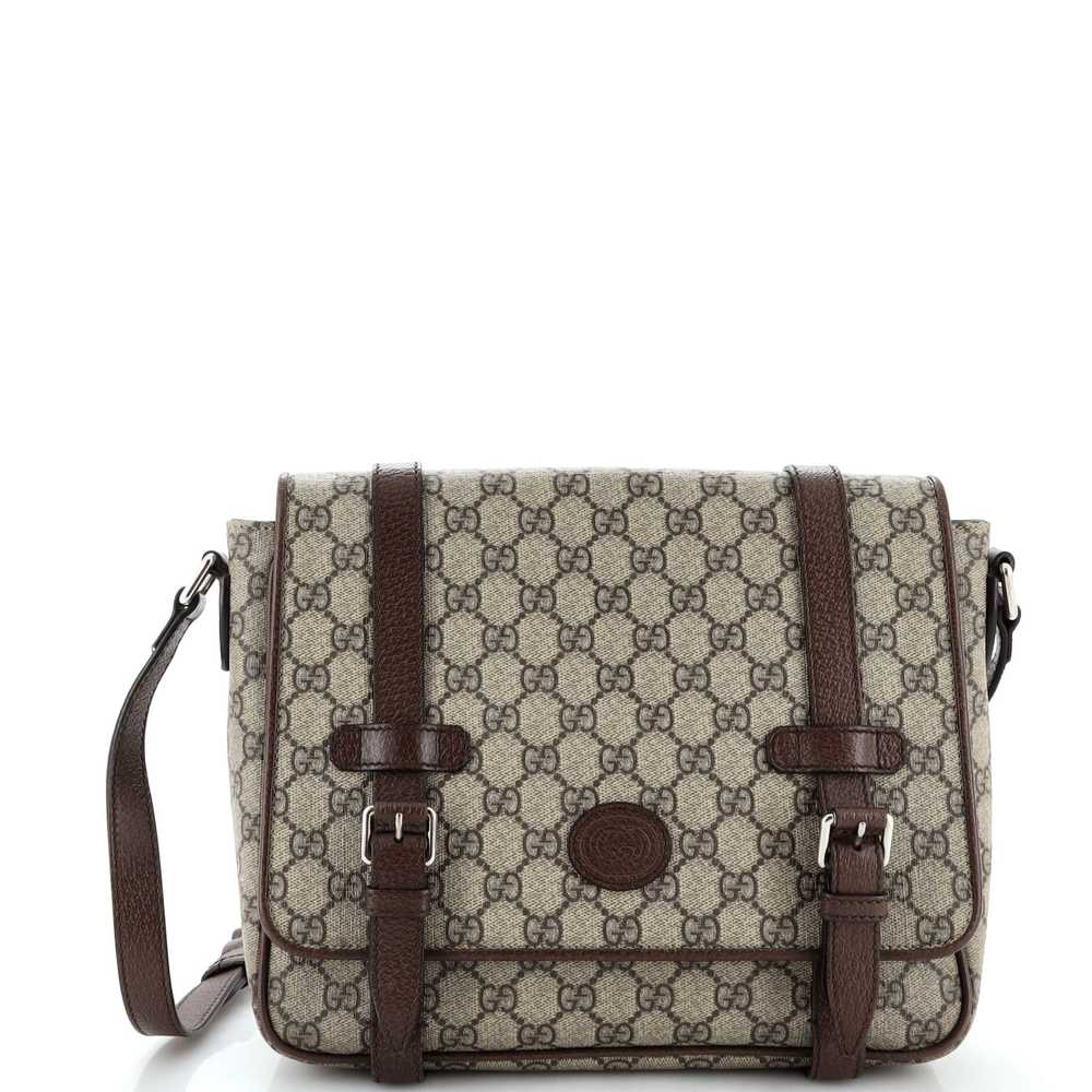 GUCCI Interlocking G Patch Messenger Bag GG Coate… - image 1