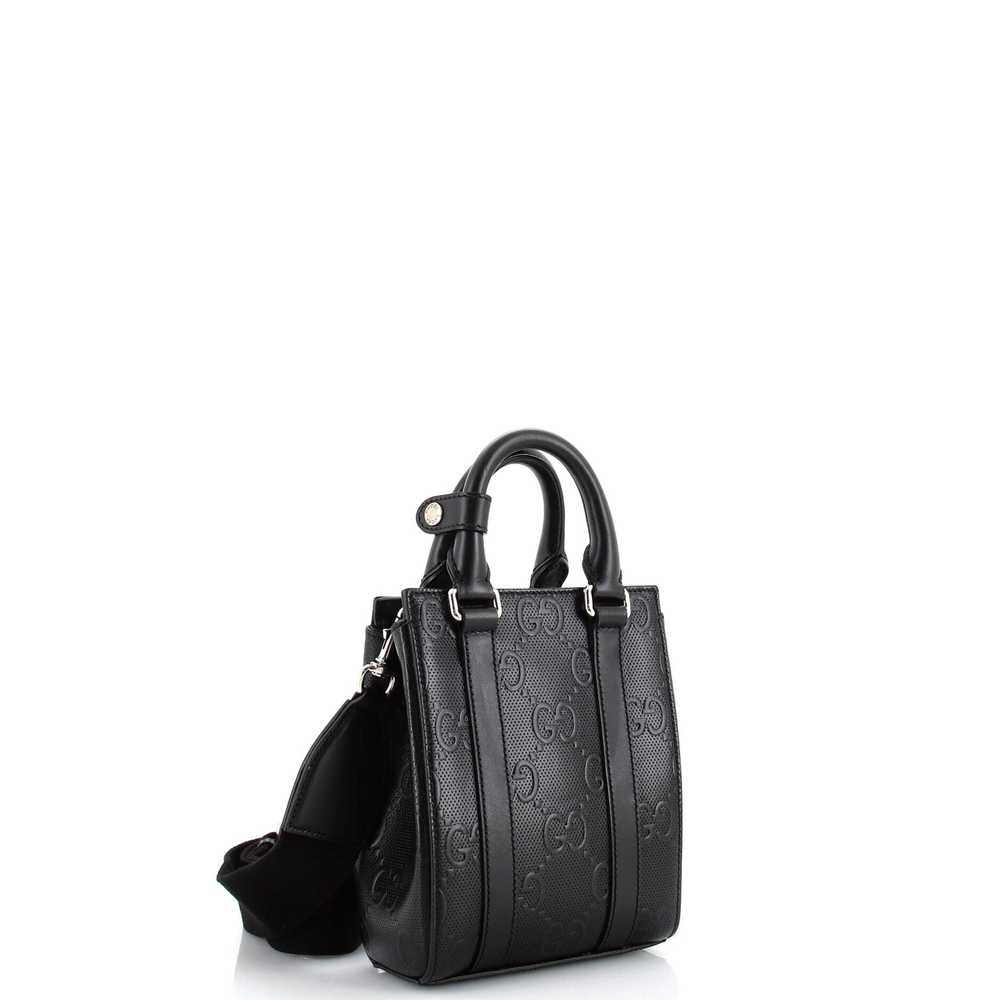 GUCCI Vertical Tote GG Embossed Perforated Leathe… - image 2