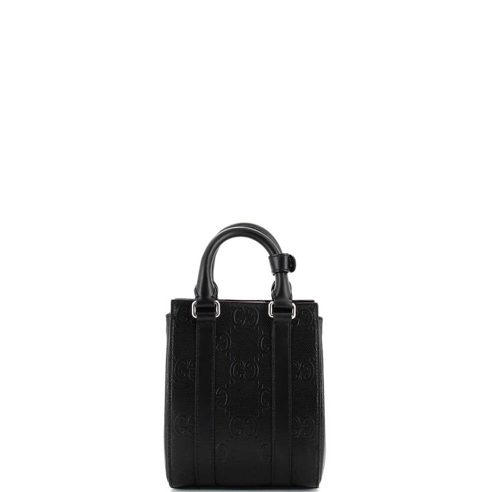 GUCCI Vertical Tote GG Embossed Perforated Leathe… - image 3