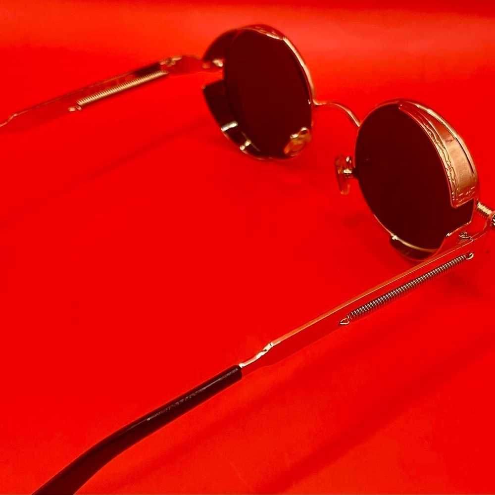 Steampunk style funky round lens sunglasses - image 8